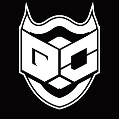 QO Logo monogram design isolated with shield shape design template