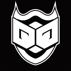 QQ Logo monogram design isolated with shield shape design template