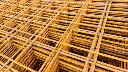 Baustahl Matten für die Rohbauarbeiten auf der Baustelle