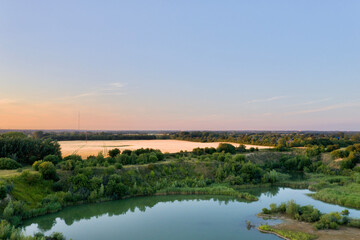 sunset over the river