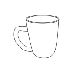 vector illustration of a cup. flat style. coloring book 
