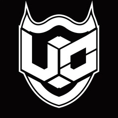 UO Logo monogram design isolated with shield shape design template
