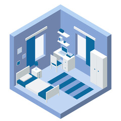 isometric view of a room 