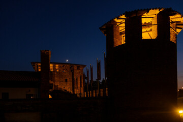 Castle in Legnano city by night - 451025256
