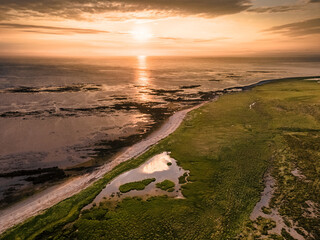 Sunset over a beach of Iceland 2