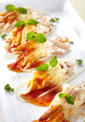 Delicious Chinese dishes, squid in hot and sour sauce