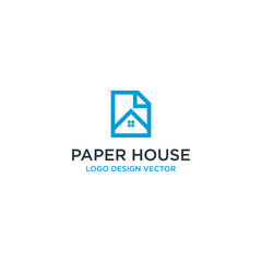 Fototapeta premium PAPER HOUSE LOGO DESIGN VECTOR