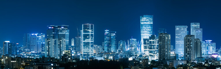 Tel Aviv Skyline At Night,  Tel Aviv Cityscape,  Israel
