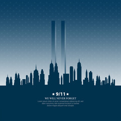 Patriot day USA.We will never forget. September 11 - obrazy, fototapety, plakaty