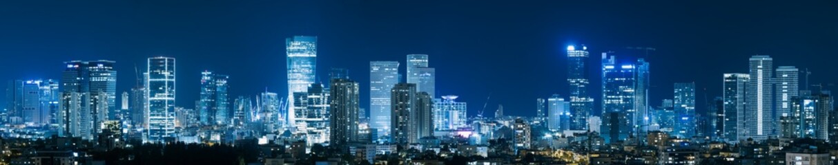 Tel Aviv Skyline At Night,  Tel Aviv Cityscape,  Israel
