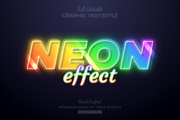 Neon Rainbow Editable Premium Text Effect Font Style