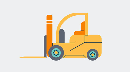 Forklift isolated vector illustration. Industrial lifting machine  design element. 