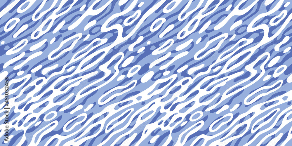 Poster blue ripple water surface seamless pattern. vector sea texture. abstract background with water splas