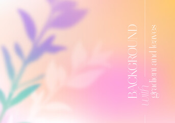 Vector Pastel Colored Background with Shadows of Tree Branch Leaves