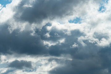 Sky beautiful blue close up clouds scape background. Blue and white sky timelapse, summer clouds.