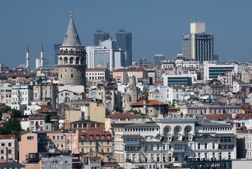 Istanbul landscape view of the galata tower