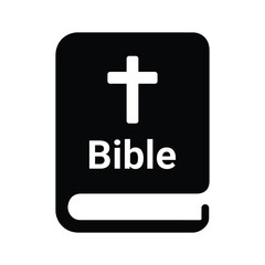 Obraz premium Bible, chris icon. Black vector graphics.