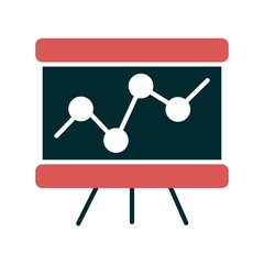 Analysis Glyph Two Color Icon Design