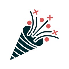 Confetti Glyph Two Color Icon Design