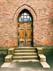 entrance to the church, Kampen, Oslo