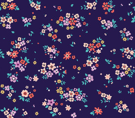 Fototapeta na wymiar Elegant floral pattern in small hand draw flowers. Liberty style. Floral seamless background for fashion prints. Vintage print. Seamless vector texture. Spring flowers bouquet.
