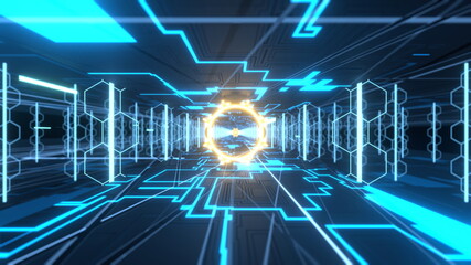 VJ サイバー空間 トンネル 疾走 青 [別Verあり]