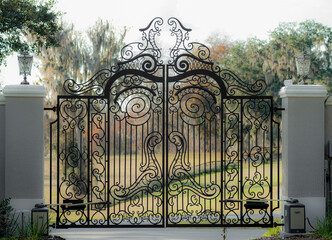 Decorative estate entry gates