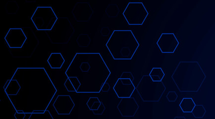 Blue geometric structure background. Hexagons texture