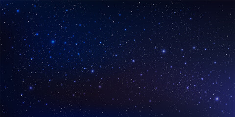 Beautiful milky way galaxy background with nebula cosmos. Stardust in deep universe and bright shining stars in universe. Vector illustration.