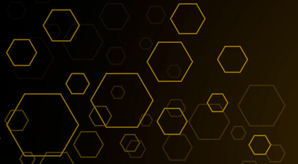 Yellow geometric structure background. Hexagons texture