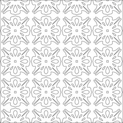 Vector pattern with symmetrical elements . Repeating geometric tiles from striped elements. black patterns.