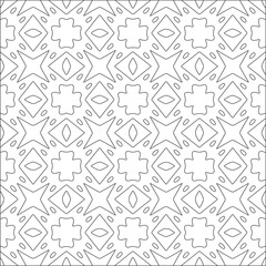 Vector pattern with symmetrical elements . Repeating geometric tiles from striped elements. black patterns.