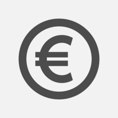 Coin symbol. Euro icon. Money sign. Euro money cash icon. Vector illustration.