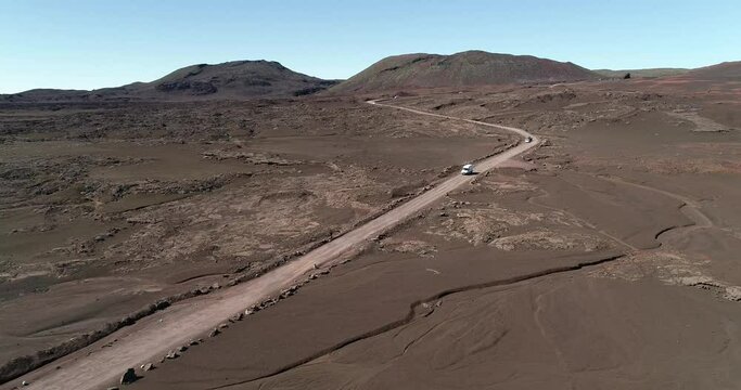 Route du volcan Le Piton de La Fournaise sur l'Ile de la R&eacute;union