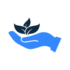 Ecology, plant, hand icon. Simple editable vector design isolated on a white background.