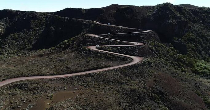route du volcan du Piton de La Fournaise sur l'Ile de La R&eacute;union