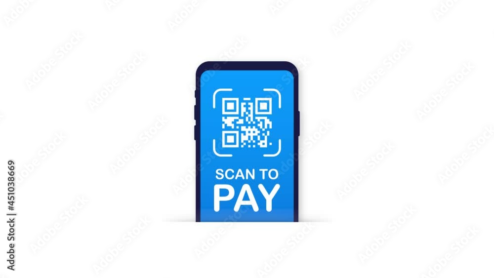Poster scan to pay. smartphone to scan qr code on paper for detail, technology and business concept. motion