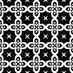 
Seamless vector pattern in geometric ornamental style. Black  ornament.