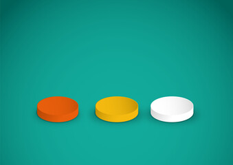 Abstract round pedestal podium with green background