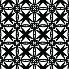 Seamless vector pattern in geometric ornamental style. Black and white pattern.
