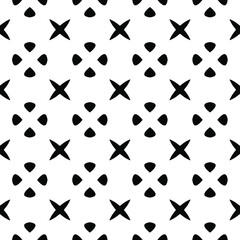 Seamless vector pattern in geometric ornamental style. Black and white pattern.
