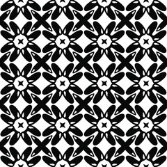 Seamless vector pattern in geometric ornamental style. Black and white pattern.
