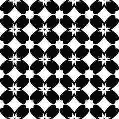Seamless vector pattern in geometric ornamental style. Black and white pattern.
