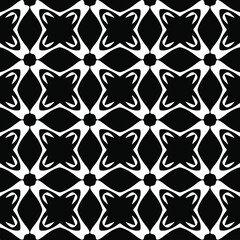 Seamless vector pattern in geometric ornamental style. Black and white pattern.
