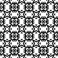 Seamless vector pattern in geometric ornamental style. Black and white pattern.
