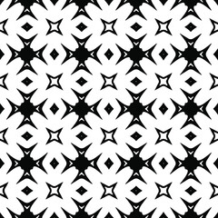Seamless vector pattern in geometric ornamental style. Black and white pattern.

