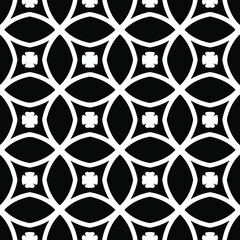 Fototapeta premium Seamless vector pattern in geometric ornamental style. Black and white pattern. 