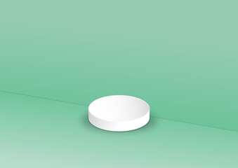 Abstract round pedestal podium with blue background