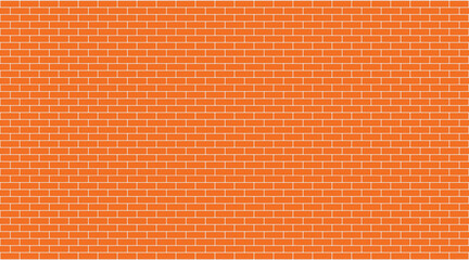 Orange brick wallpaper background. Vector illustration.