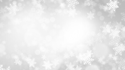 Naklejka na ściany i meble Abstract christmas background with snowflake and light bokeh, wallpaper illustration